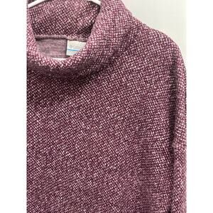 Columbia Cowl Neck Pullover Sweater Large Maroon Heather Knit